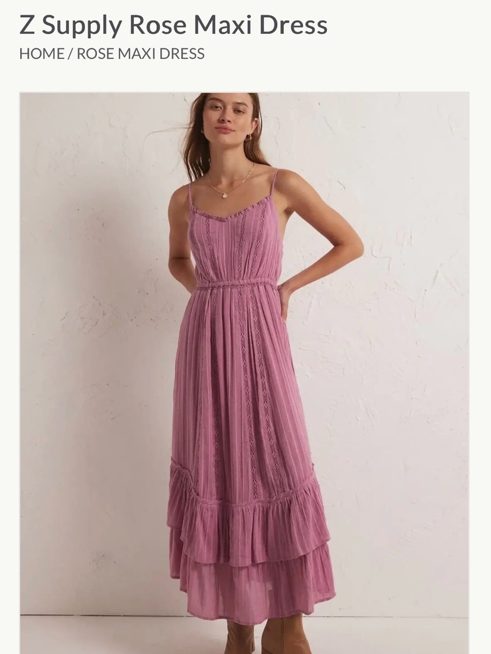 Z Supply Rose Maxi Dress in Mauve Pink